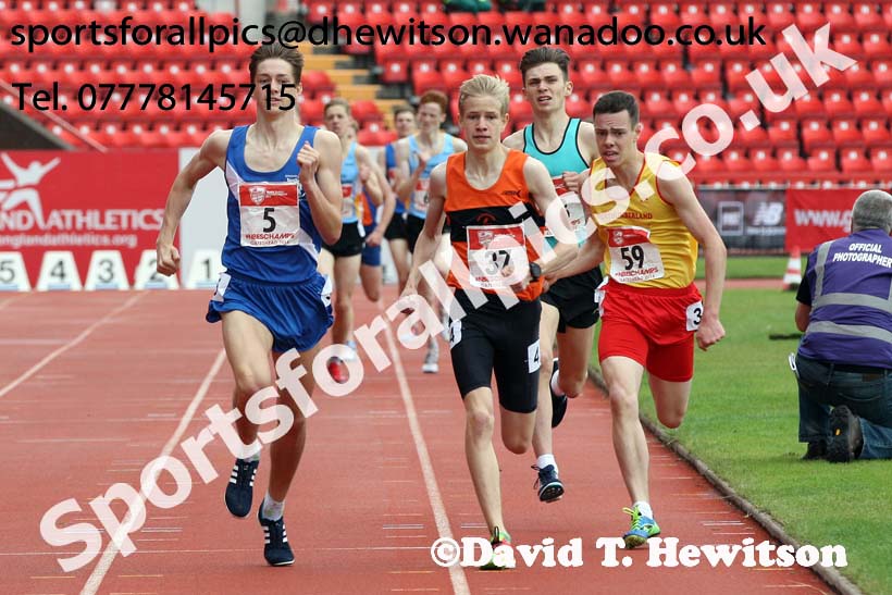 Inter boys 1500 metres, English Schools Track and Field. Photo: David T. Hewitson/Sports for All Pics